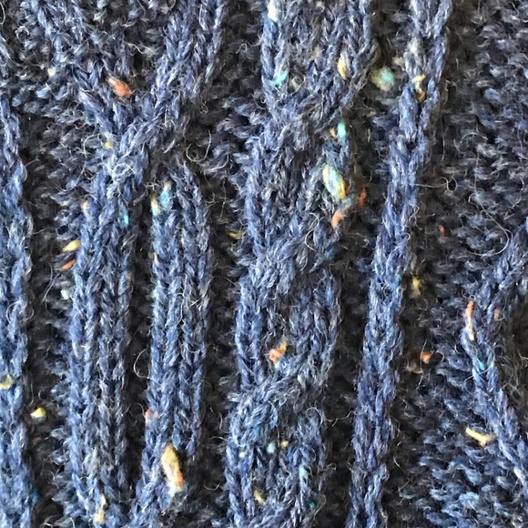 BLARNEY WOOLEN MILLS Chunky Cable Hand Knit Wool Sweater Button Down Cardigan S - Picture 5 of 10